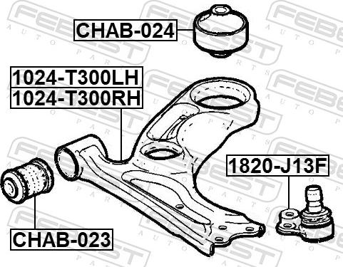 Febest 1024-T300RH - Bras de liaison, suspension de roue cwaw.fr