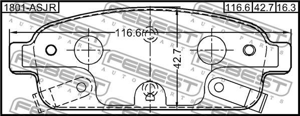 Febest 1801-ASJR - Kit de plaquettes de frein, frein à disque cwaw.fr