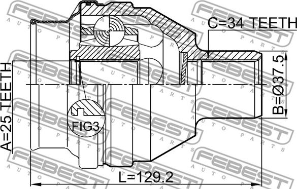 Febest 1811-Z16RH - Jeu de joints, arbre de transmission cwaw.fr