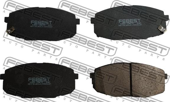 Febest 1201-CRETF - Kit de plaquettes de frein, frein à disque cwaw.fr