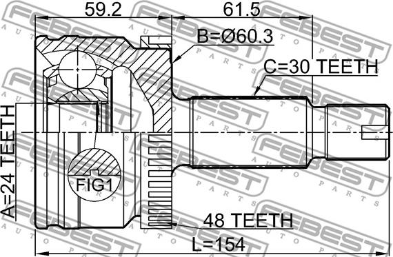 Febest 1210-D7A2WA48 - Jeu de joints, arbre de transmission cwaw.fr