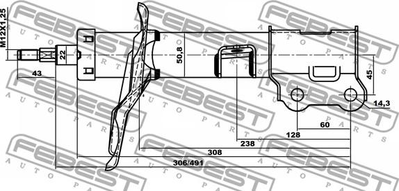 Febest 12110-001FL - Amortisseur cwaw.fr