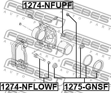 Febest 1275-GNSF - Kit de réparation, étrier de frein cwaw.fr