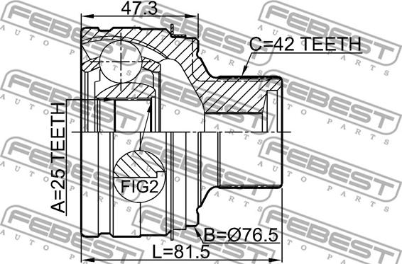 Febest 1710-A4 - Jeu de joints, arbre de transmission cwaw.fr