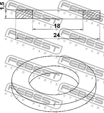 Febest 88430-182415C - Rondelle d'étanchéité, vis de vidange d'huile cwaw.fr