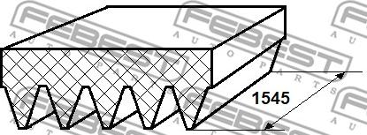 Febest 88127-5L1545 - Courroie trapézoïdale à nervures cwaw.fr