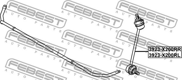 Febest 3923-X200RL - Entretoise / tige, stabilisateur cwaw.fr