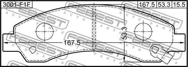 Febest 3001-F1F - Kit de plaquettes de frein, frein à disque cwaw.fr