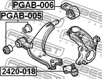 Febest PGAB-006 - Suspension, bras de liaison cwaw.fr