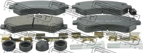 Febest 2501-BOXIIIF - Kit de plaquettes de frein, frein à disque cwaw.fr