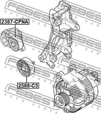 Febest 2588-C5 - Poulie renvoi / transmission, courroie trapézoïdale à nervures cwaw.fr