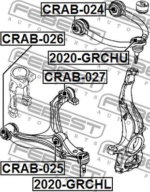 Febest CRAB-024 - Suspension, bras de liaison cwaw.fr