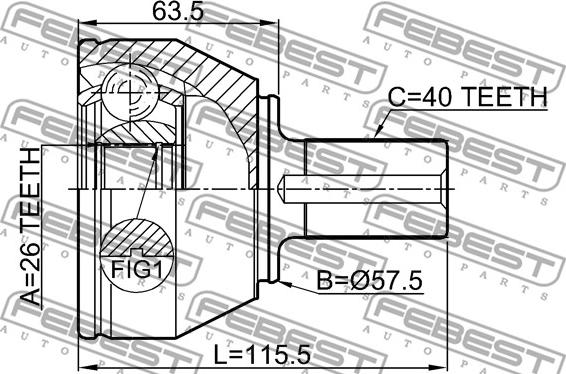 Febest 2110-CA223 - Jeu de joints, arbre de transmission cwaw.fr