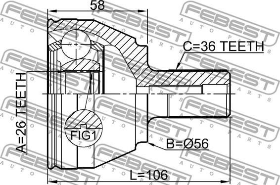 Febest 2110-CB4TD - Jeu de joints, arbre de transmission cwaw.fr