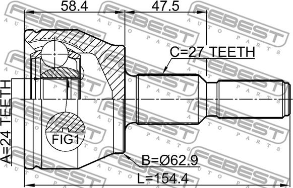 Febest 2110-CB7 - Jeu de joints, arbre de transmission cwaw.fr