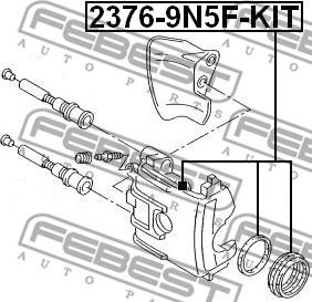 Febest 2376-9N5F-KIT - Kit de réparation, étrier de frein cwaw.fr