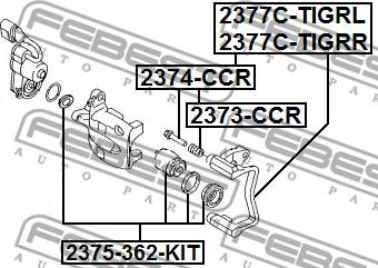 Febest 2373-CCR - Joint-soufflet, guidage d'étrier de frein cwaw.fr