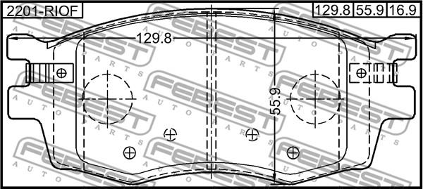 Febest 2201-RIOF - Kit de plaquettes de frein, frein à disque cwaw.fr