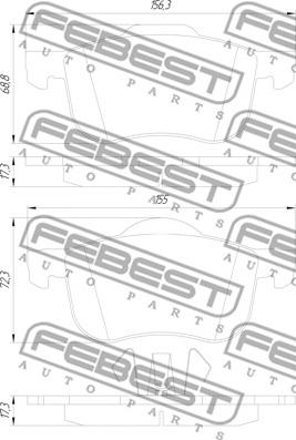 Febest 2701-S60F - Kit de plaquettes de frein, frein à disque cwaw.fr