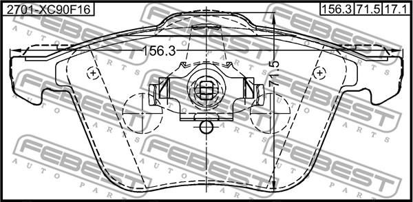 Febest 2701-XC90F16 - Kit de plaquettes de frein, frein à disque cwaw.fr