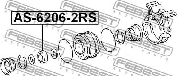 Febest AS-6206-2RS - Suspension, arbre de cardan cwaw.fr