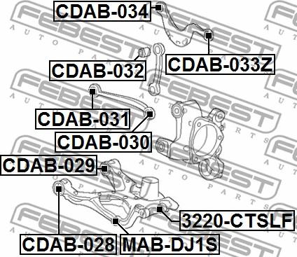 Febest CDAB-028 - Suspension, bras de liaison cwaw.fr