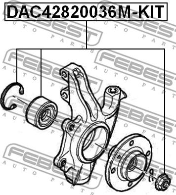 Febest DAC42820036M-KIT - Kit de roulements de roue cwaw.fr