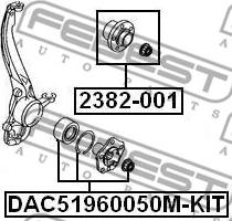 Febest DAC51960050M-KIT - Kit de roulements de roue cwaw.fr