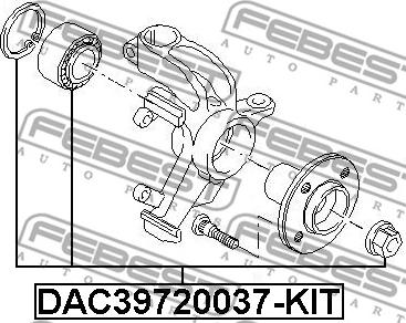 Febest DAC39720037-KIT - Kit de roulements de roue cwaw.fr