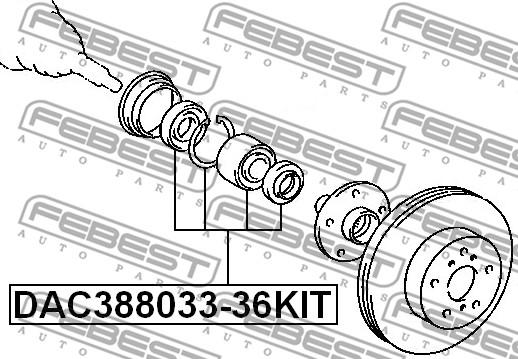 Febest DAC388033-36KIT - Kit de roulements de roue cwaw.fr