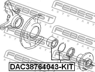 Febest DAC38764043-KIT - Roulement de roue cwaw.fr