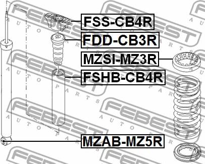 Febest FDD-CB3R - Butée élastique, suspension cwaw.fr