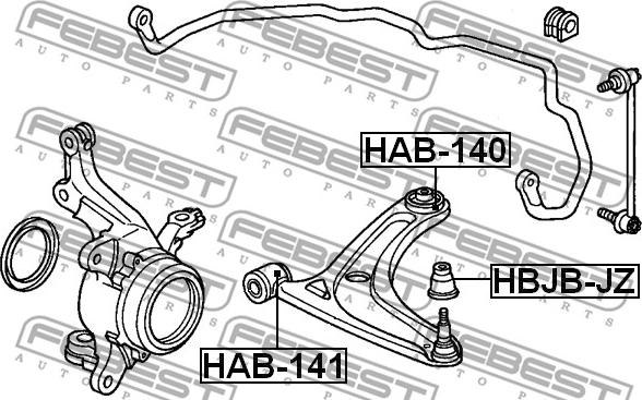 Febest HAB-140 - Suspension, bras de liaison cwaw.fr