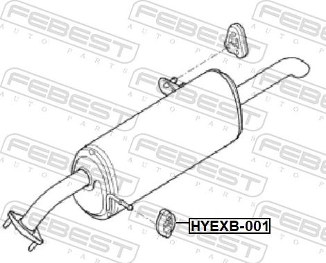 Febest HYEXB-001 - Suspension, échappement cwaw.fr