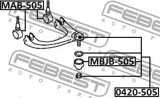 Febest MAB-505 - Suspension, bras de liaison cwaw.fr