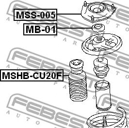 Febest MB-01 - Roulement, coupelle de suspension cwaw.fr