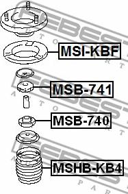 Febest MSB-741 - Douille d'écartement, amortisseur cwaw.fr