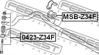 Febest MSB-Z34F - Coussinet de palier, stabilisateur cwaw.fr