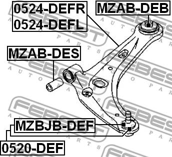 Febest MZAB-DES - Suspension, bras de liaison cwaw.fr