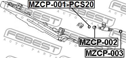 Febest MZCP-001-PCS20 - Bague d'étanchéité, injecteur cwaw.fr