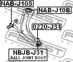 Febest NAB-J10S - Suspension, bras de liaison cwaw.fr