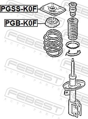 Febest PGB-K0F - Roulement, coupelle de suspension cwaw.fr