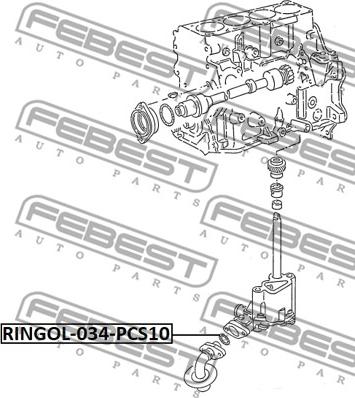 Febest RINGOL-034-PCS10 - Joint d'étanchéité, tamis d'huile cwaw.fr