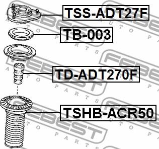 Febest TB-003 - Roulement, coupelle de suspension cwaw.fr