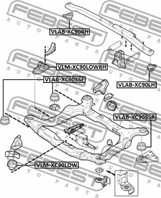 Febest VLAB-XC90RH - Suspension, corps de l'essieu cwaw.fr