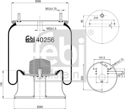 Febi Bilstein 40256 - Ressort pneumatique, suspension pneumatique cwaw.fr