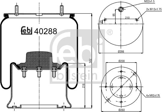 Febi Bilstein 40288 - Ressort pneumatique, suspension pneumatique cwaw.fr