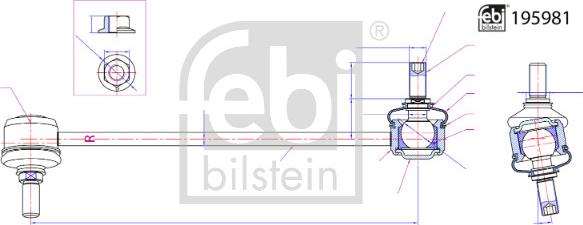 Febi Bilstein 195981 - Entretoise / tige, stabilisateur cwaw.fr