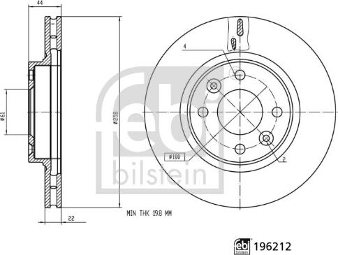 Febi Bilstein 196212 - Disque de frein cwaw.fr