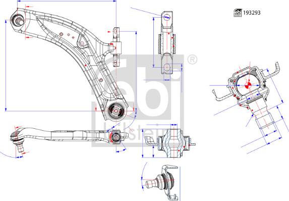 Febi Bilstein 193293 - Bras de liaison, suspension de roue cwaw.fr